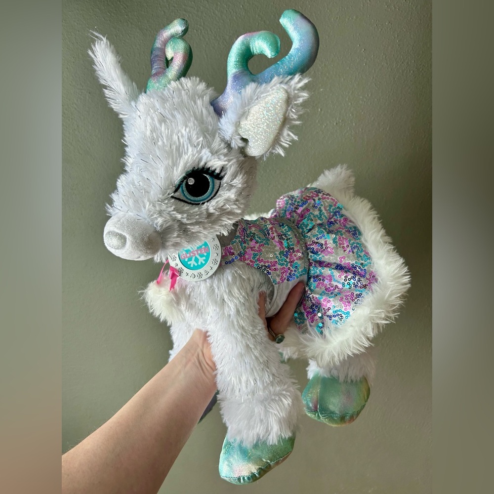 Glisten the Snow Christmas Reindeer Plush Stuffed Animal dress Build-A-Bear 15”